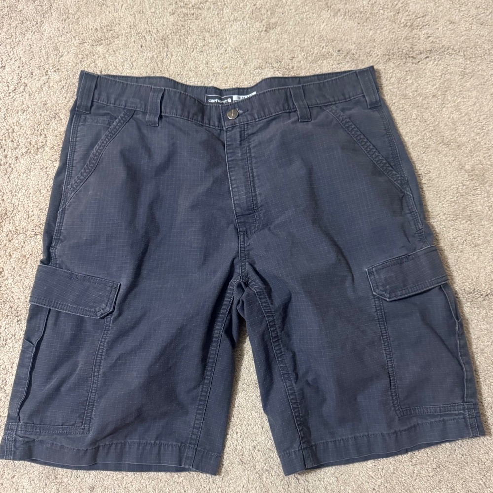 Carhartt Mens Relaxed Fit Ripstop Cargo Shorts Dark Gray Charcoal Size 38